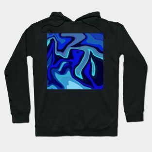 Acrylic pour blue Hoodie